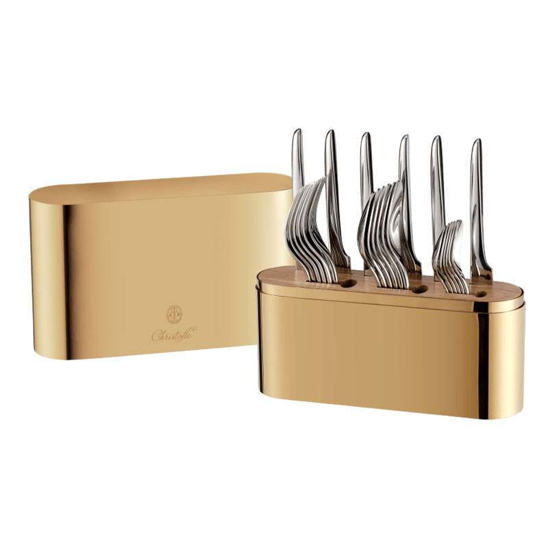 Concorde 24-Piece Cutlery Set with Case, Gold-0