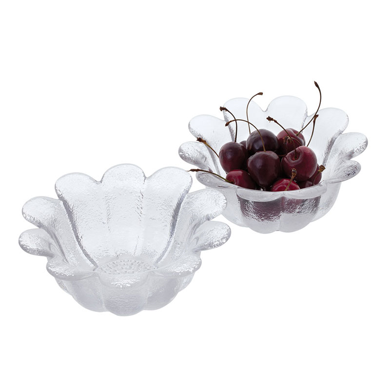 Daisy Set of 2 Dishes, D18cm, Clear-4