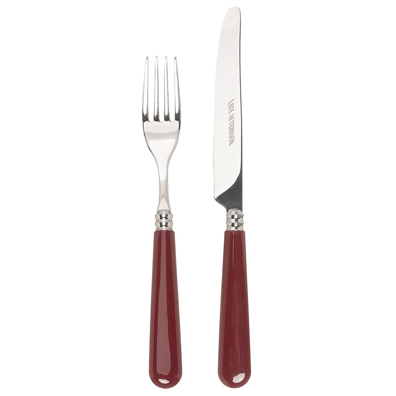 Knife and Fork Set, Burgundy-0