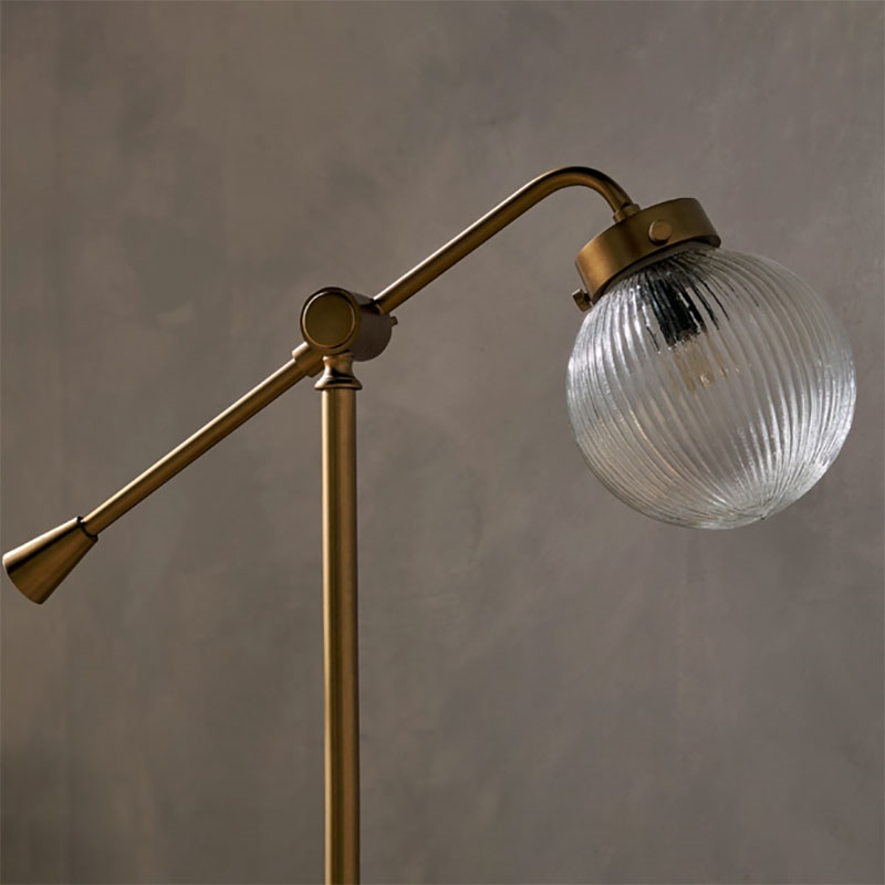 Sengol Recycled Glass Desk Lamp, H51cm, Antique Brass-3