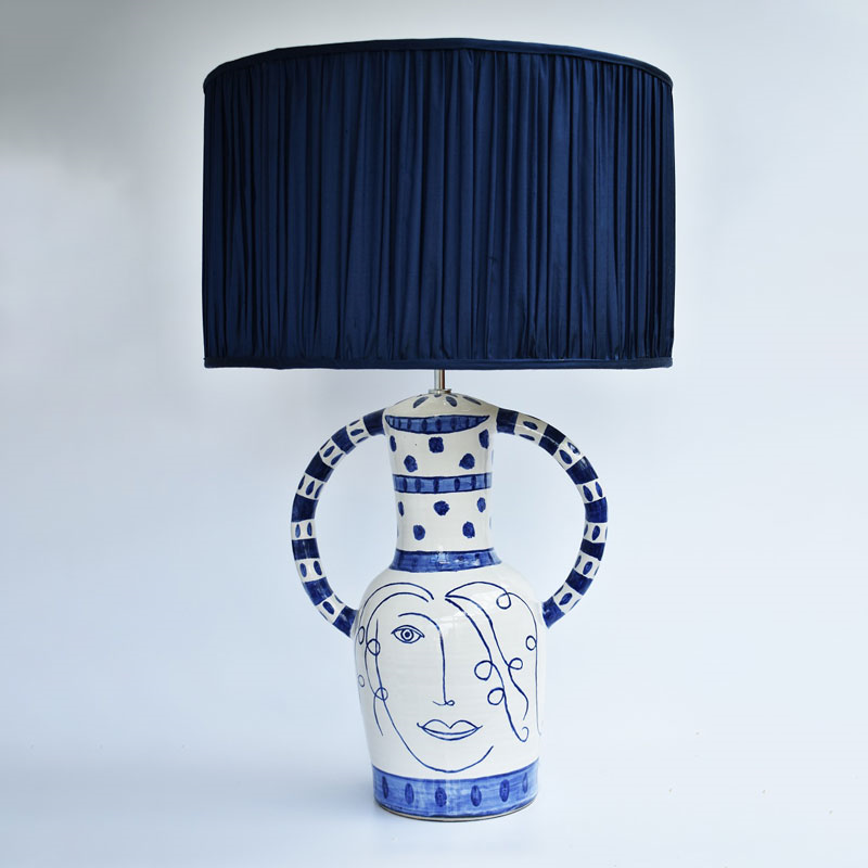 Côte d’Azur Collection Lady Hilaire Hand Glazed Ceramic Table Lamp Base Only, Blue-0