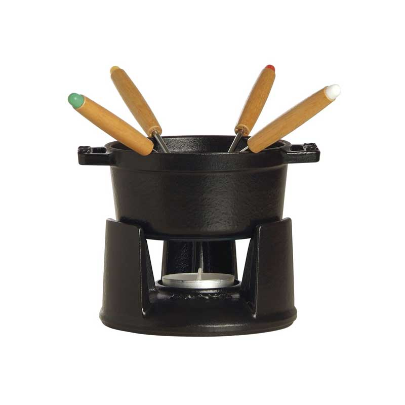 Mini fondue set, 10cm, Black-0