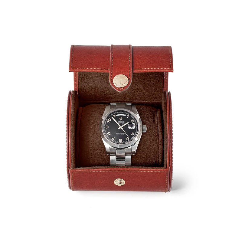 Watch Roll, L10 x W14.5cm, Cognac-1