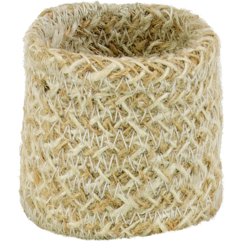 Jute Set of 4 Napkin Rings, H5 x D5cm, Pearl White-2