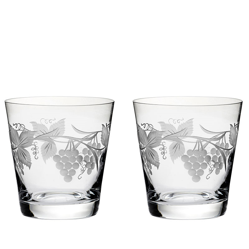 Grapevine Set of 2 Large Tumblers, 330ml, Clear-0