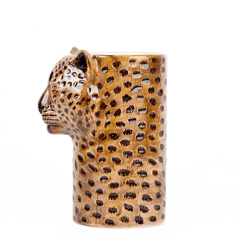 Leopard Utensil Pot, H18cm, Yellow-2