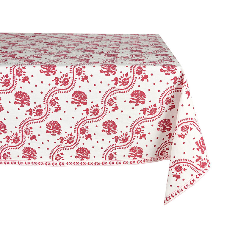 Kalee Linen Tablecloth, 170 x 250cm, Red-1