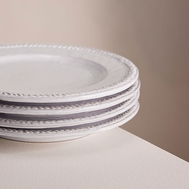 Hillcrest Set of 4 Side Plates D21cm, White-4