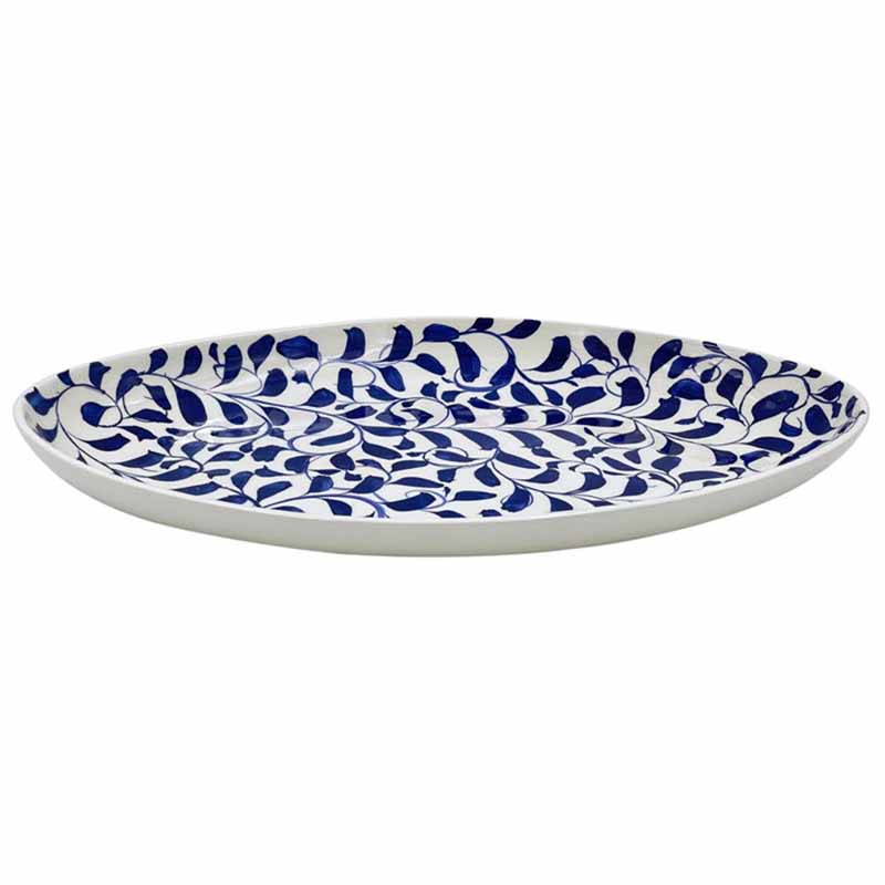 Scroll Platter, W25 x L40cm, Navy-0