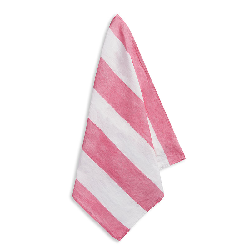 Stripe Linen Napkin, 50cm x 50cm, Rose Pink-2