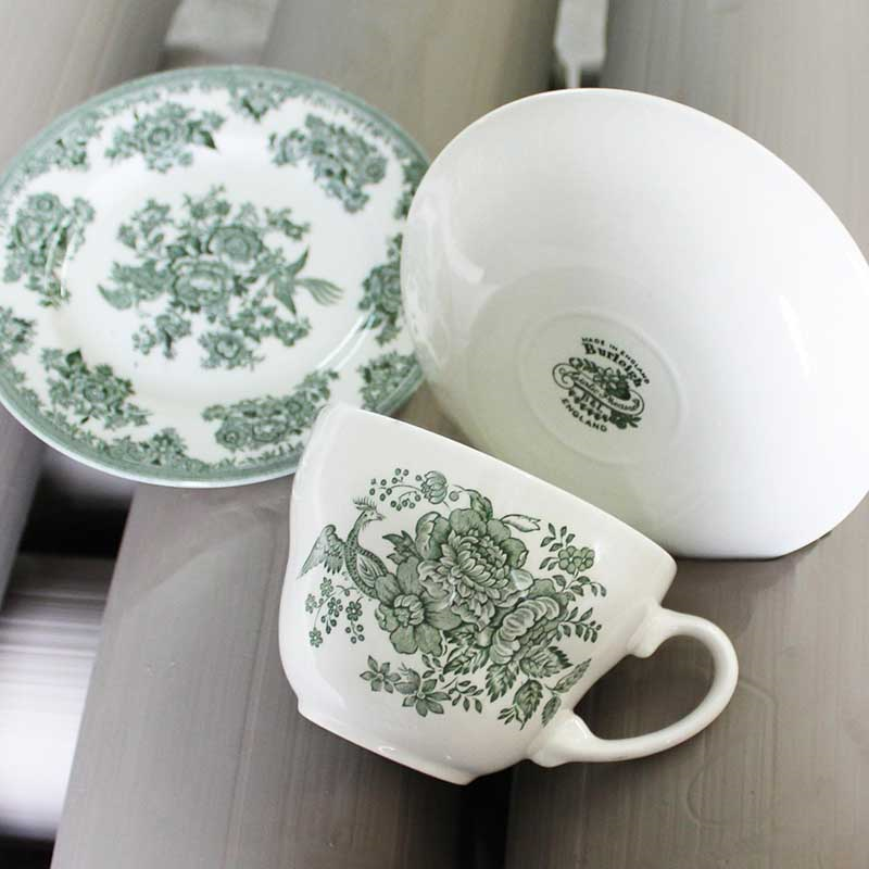 Asiatic Pheasants Breakfast Cup, D16.5cm, Green-1