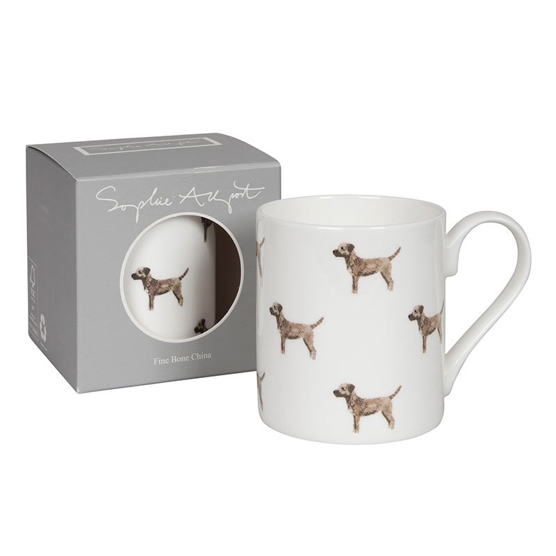 Border Terrier Standard Mug, 275ml, White, Taupe, Brown-2