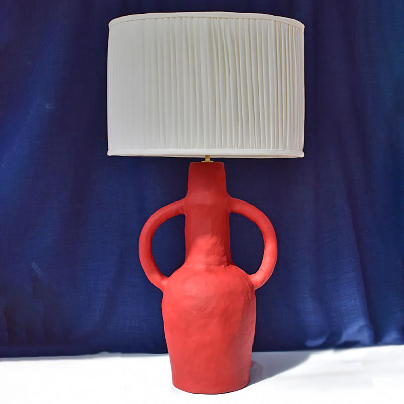 Rumba Sculptural Table Lamp, H54cm, Red-0