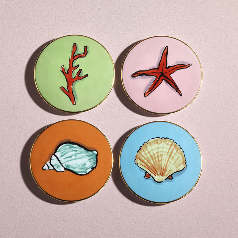 Il Viaggio Di Nettuno Set of 4 Coasters, D10cm, Multi-2