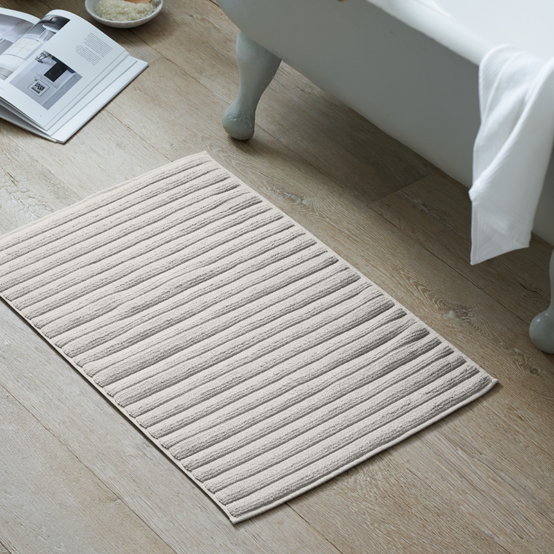 Rib Hydrocotton Medium Bath Mat, 60 x 90cm, Oatmeal-0