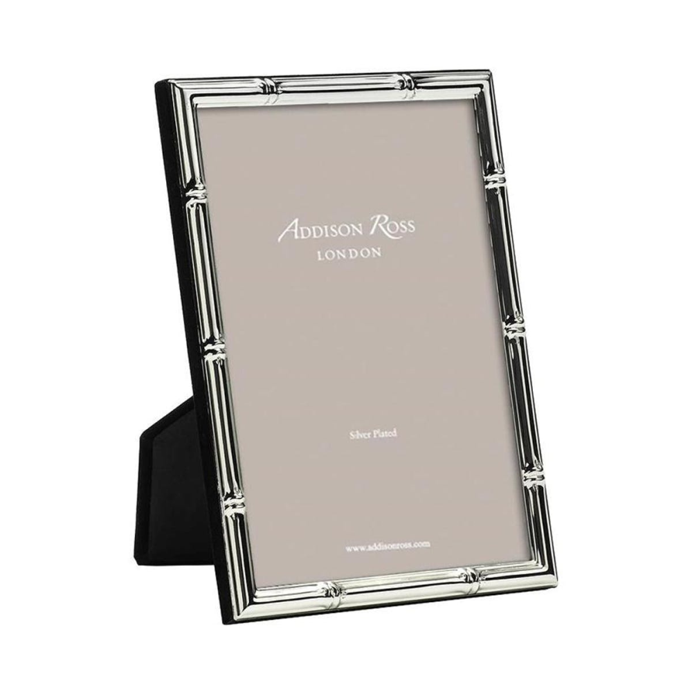 Bamboo Photograph frame, 8 x 10" with 10mm border, Silver Plate-0