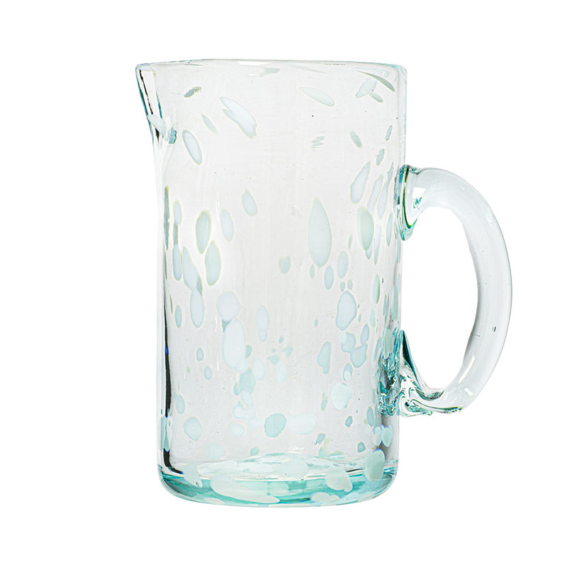 Mouth Blown Blanco Jug, 1L, White-1