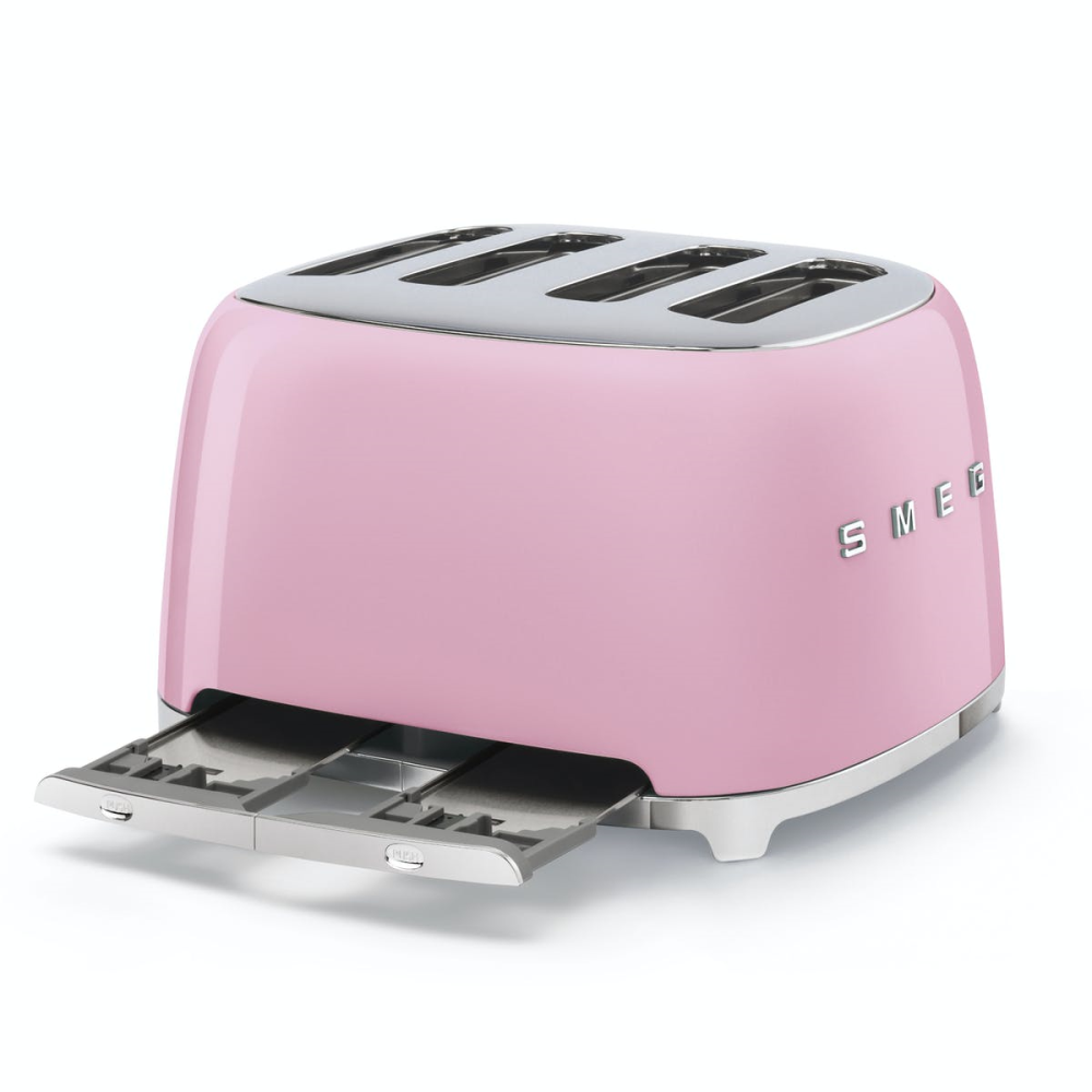 50's Retro 4 slice toaster - 4 slot, Pink-2