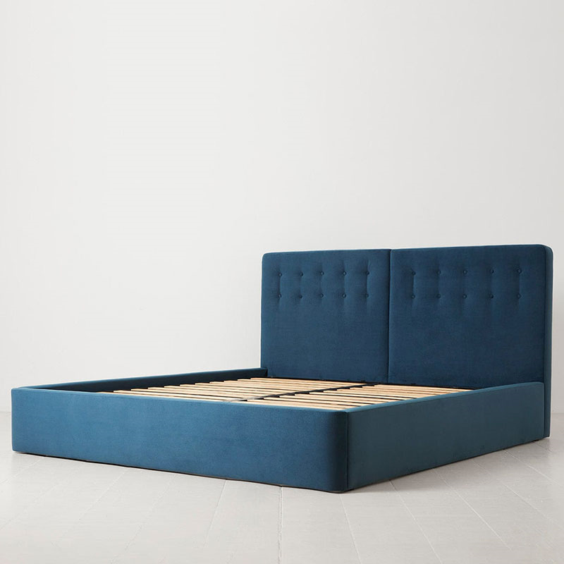 Bed 01 Velvet Super King Size Frame, Teal-3