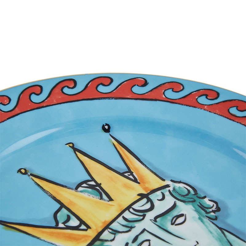 Il Viaggio Di Nettuno Plate, D28cm, Sea Blue-2