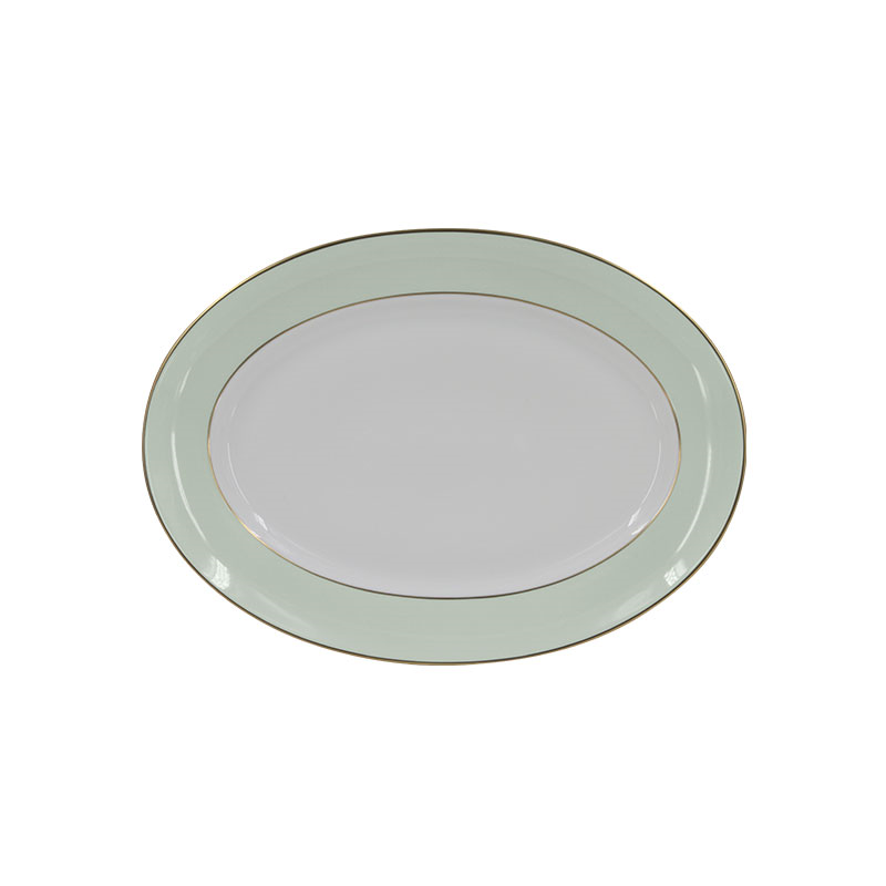 Sous Le Soleil Oval Platter, W31 x L42cm, Matt Gold Classic Celadon-0