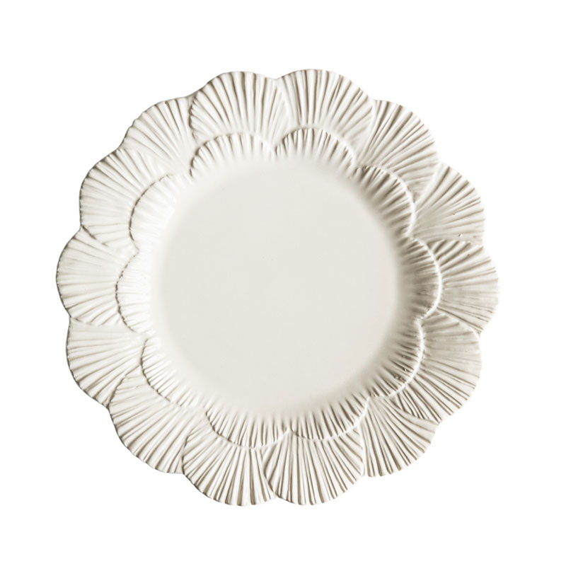 Laguna Shell Set of 4 Side Plates, H 3cm, W 22cm, D 22cm, Linen-2