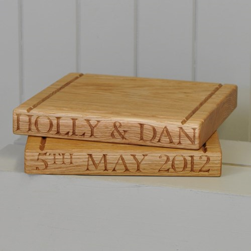 Personalised square board, 25 x 25 x 3.5cm, oak-0