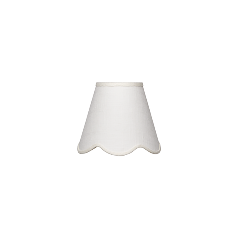 Fabric Scallop Candle Lampshade, White-1