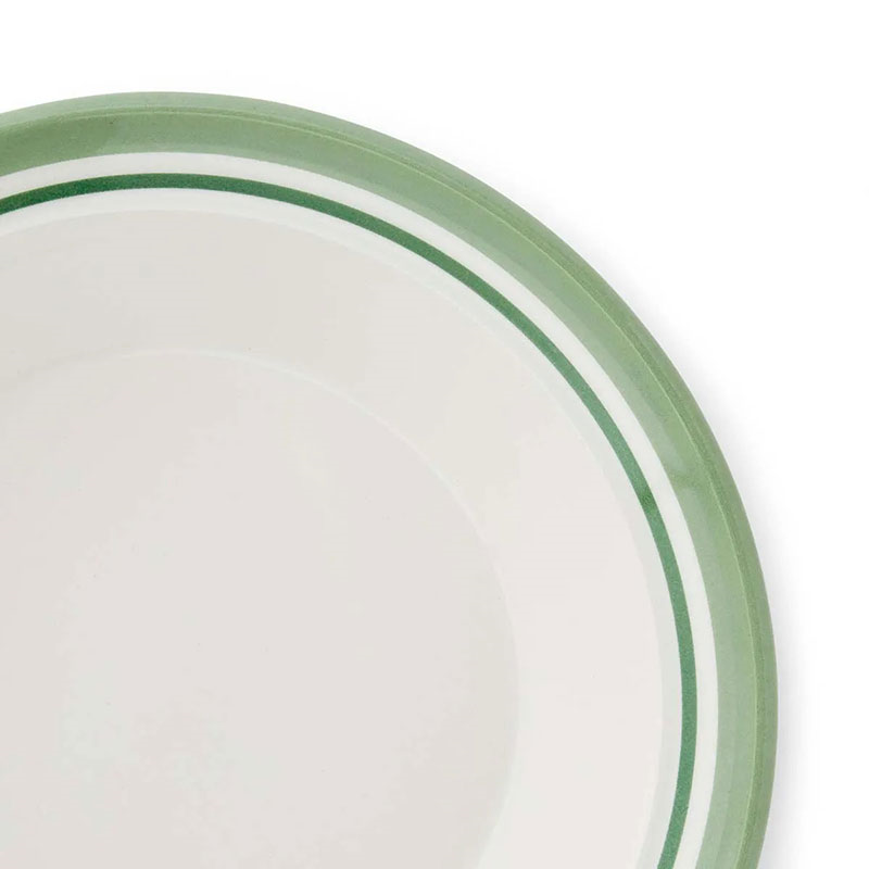 Potter's Stripe Set of 4 Soup Plates, D21cm, Green-7