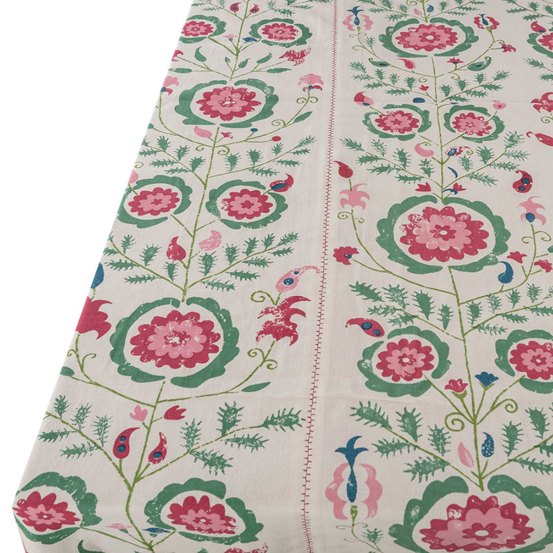 Simla Tablecloth, 170 x 250cm, Pink and Green-2