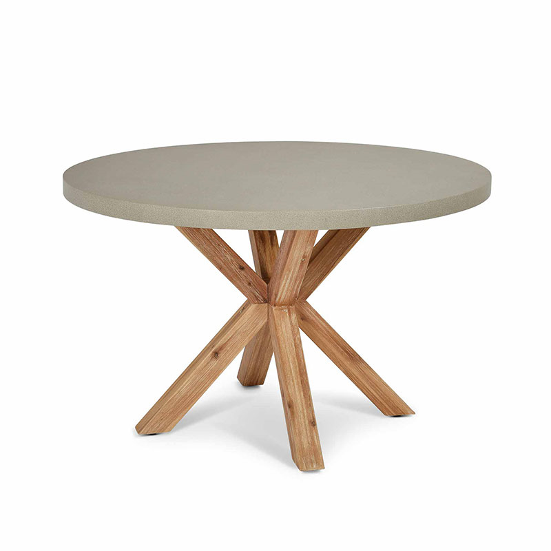 Burford Round Dining Table, D120cm, Grey & Natural-1