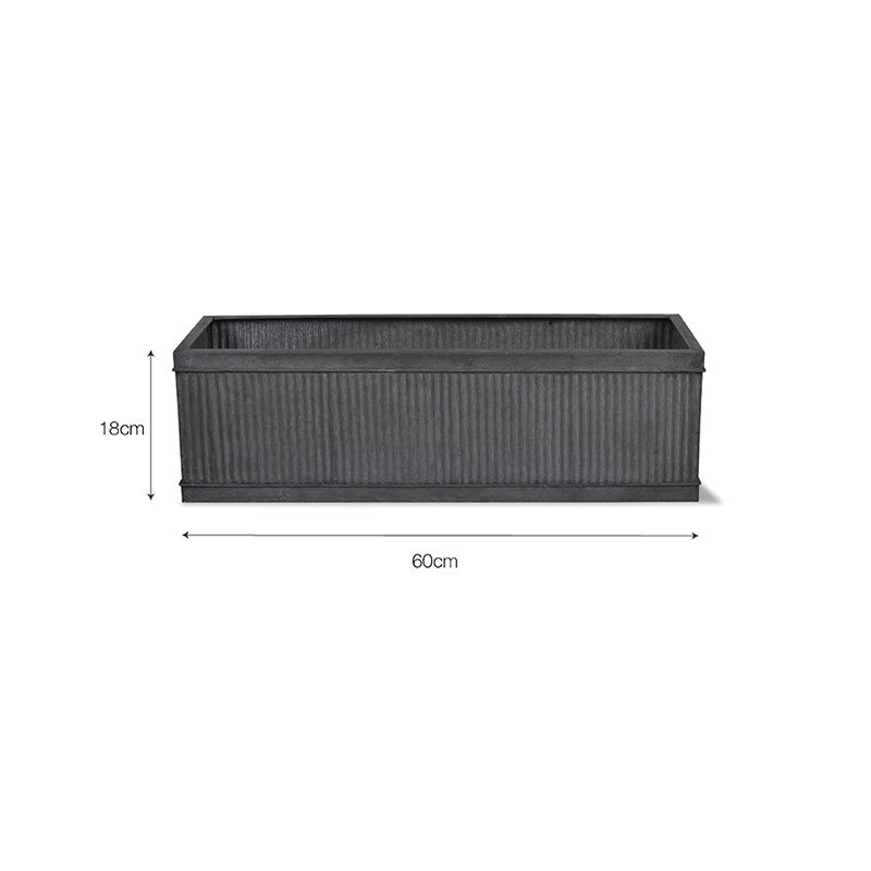 Vence Small window box, H18 x W60 x D20cm, Steel-2