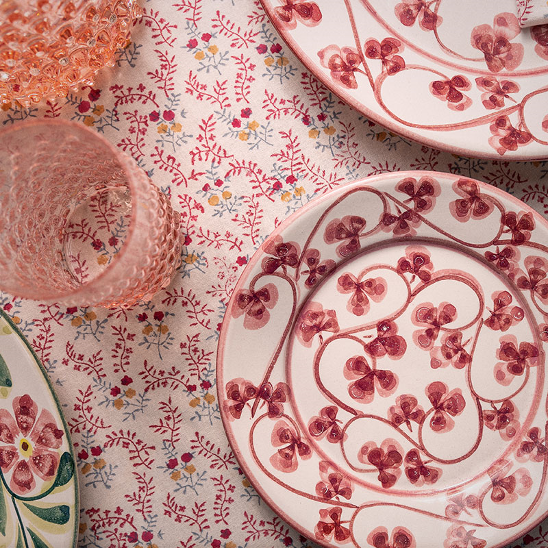 Little Flowers Tablecloth, 180 x 270cm, Pink-0