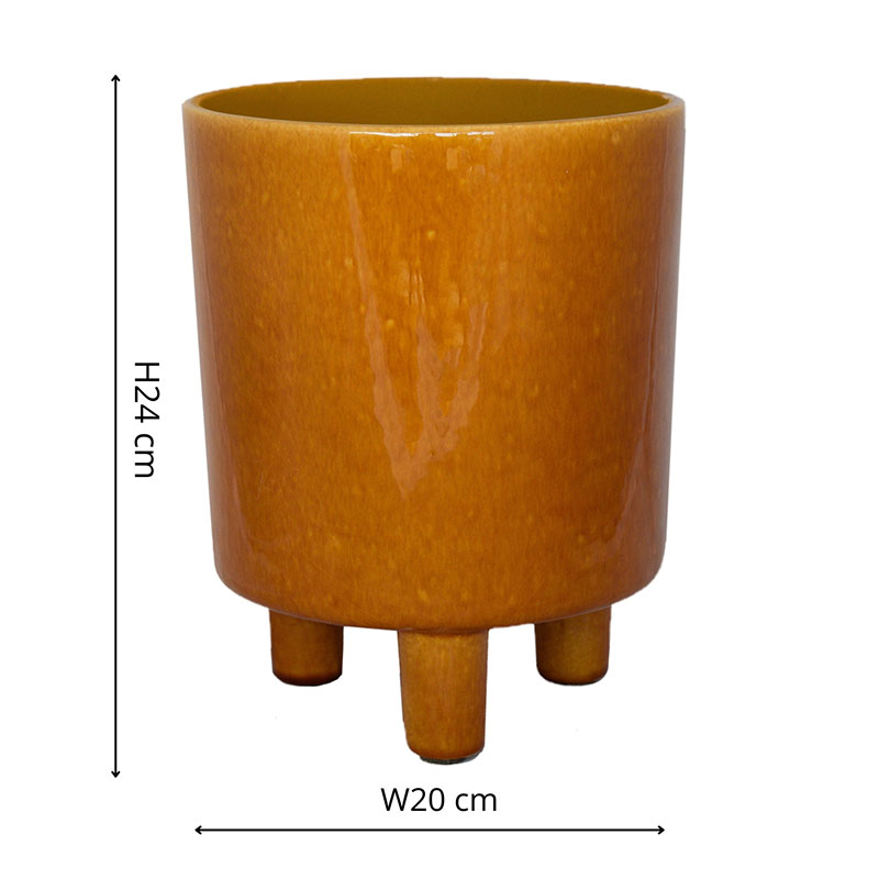 Pisa Planter, H20 x W24 x D24cm, Mustard-6