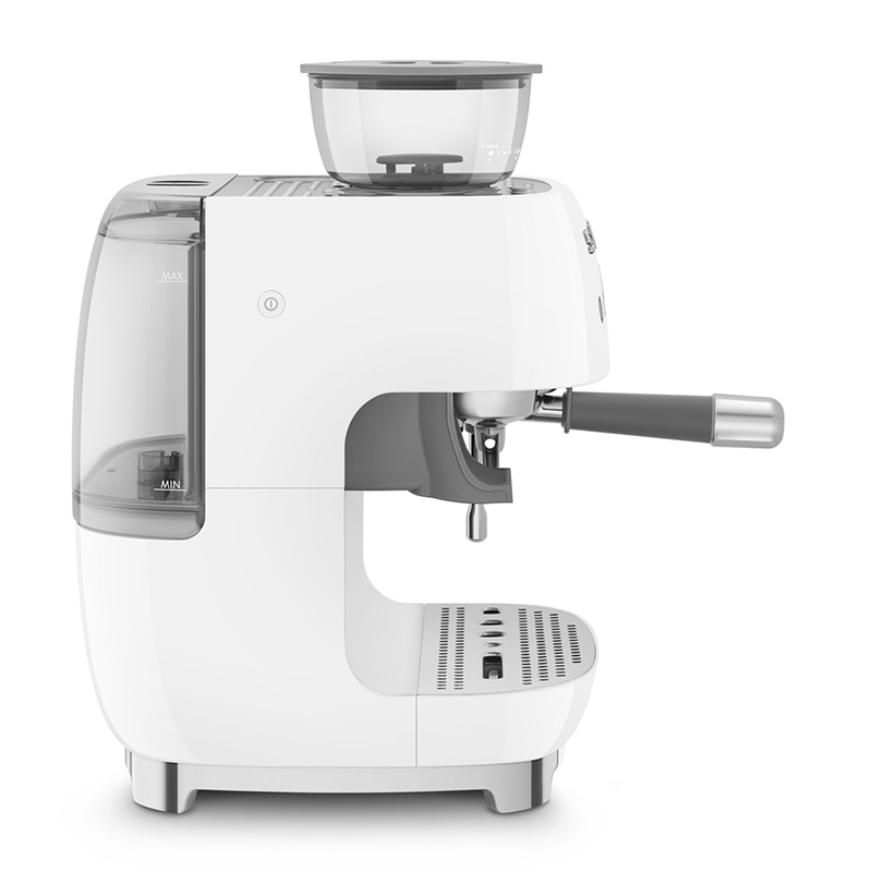 Espresso Coffee Machine with Grinder, White-2