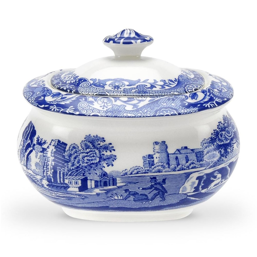 Blue Italian Covered sugar bowl, 250ml-0