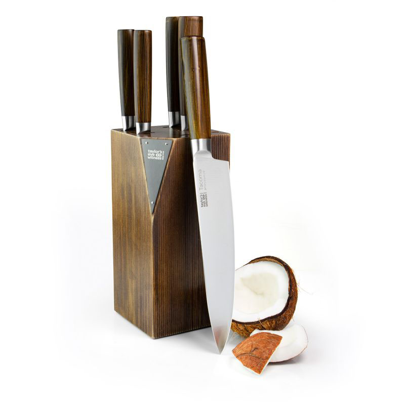 Tacoma 5 Piece Knife Block Set, Walnut-0