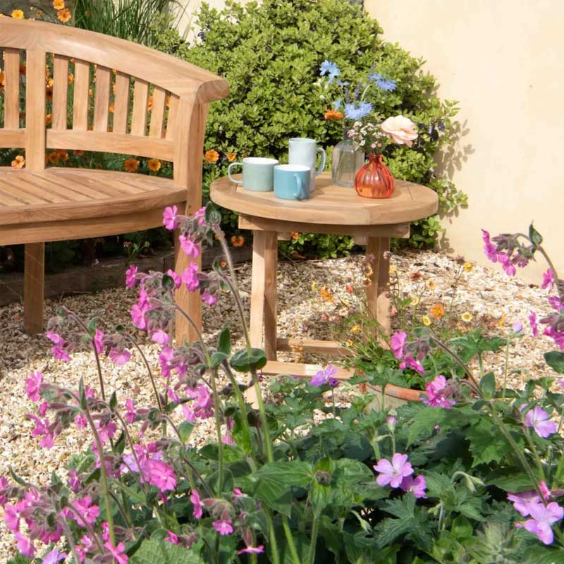 Lavender Round Coffee Table, D50cm, Teak-3