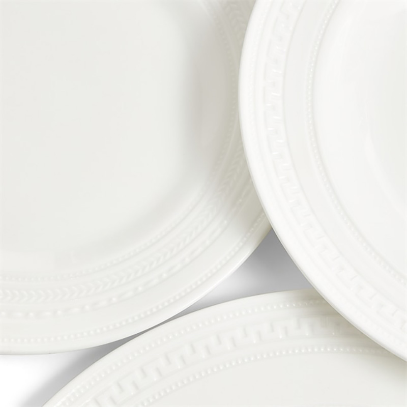 Intaglio 10 Piece Dinnerware Set, White-2