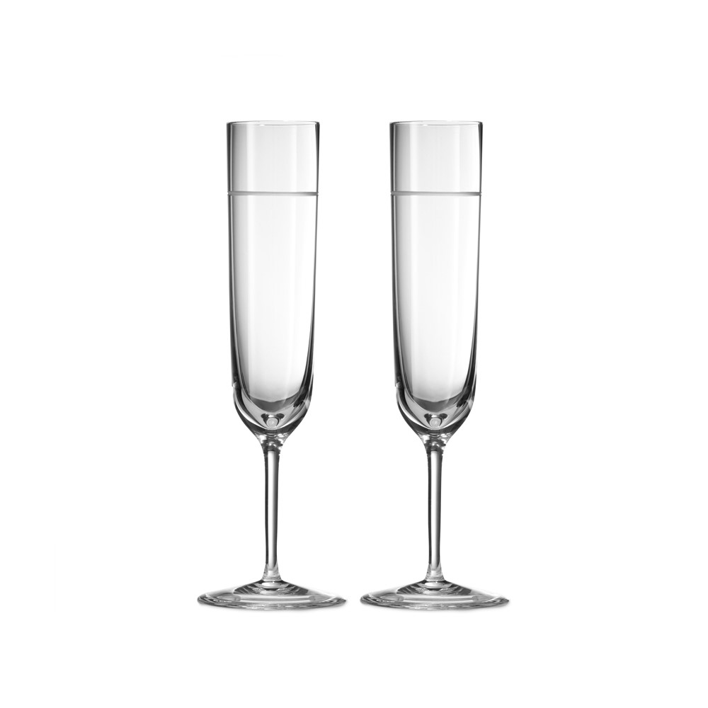 Vera Wang - Bande Pair of toasting flutes, Crystalline-0