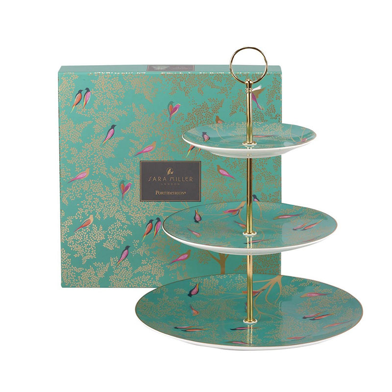 Chelsea Collection 3 tier cake stand, Turquoise-2