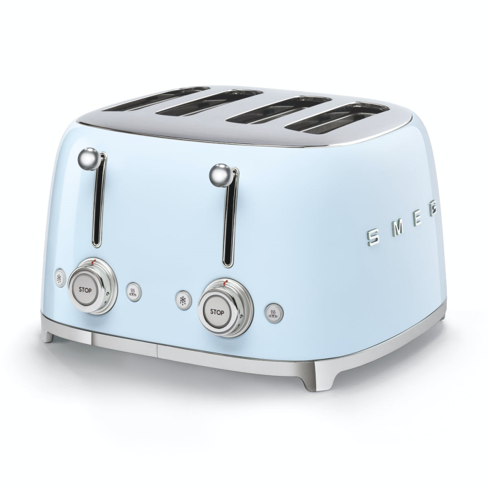 50's Retro 4 slice toaster - 4 slot, Pastel Blue-0