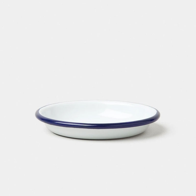 Sauce Dish, D10cm, White with Blue rim-0