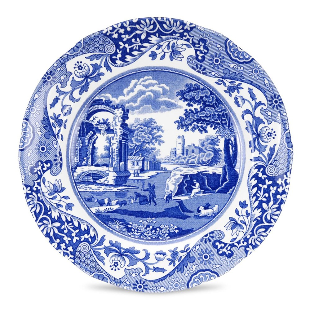 Blue Italian Set of 4 plates, 20cm-0