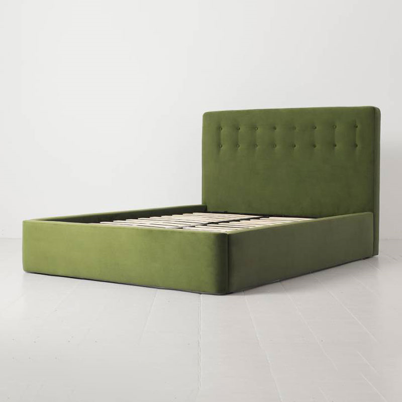 Bed 01 Velvet Double Frame, Vine-2