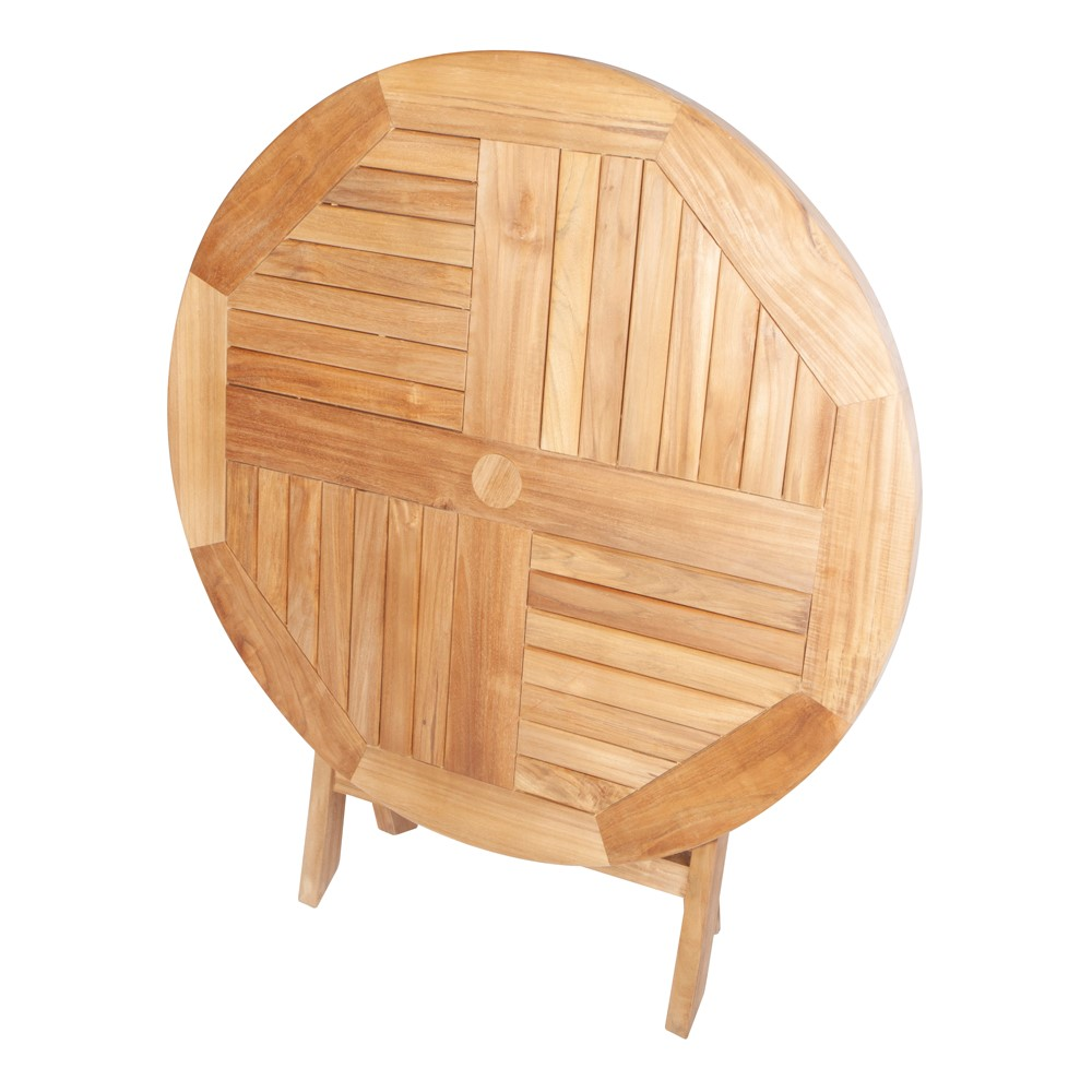 Jasmine Round Folding Table, D70cm, Teak-2