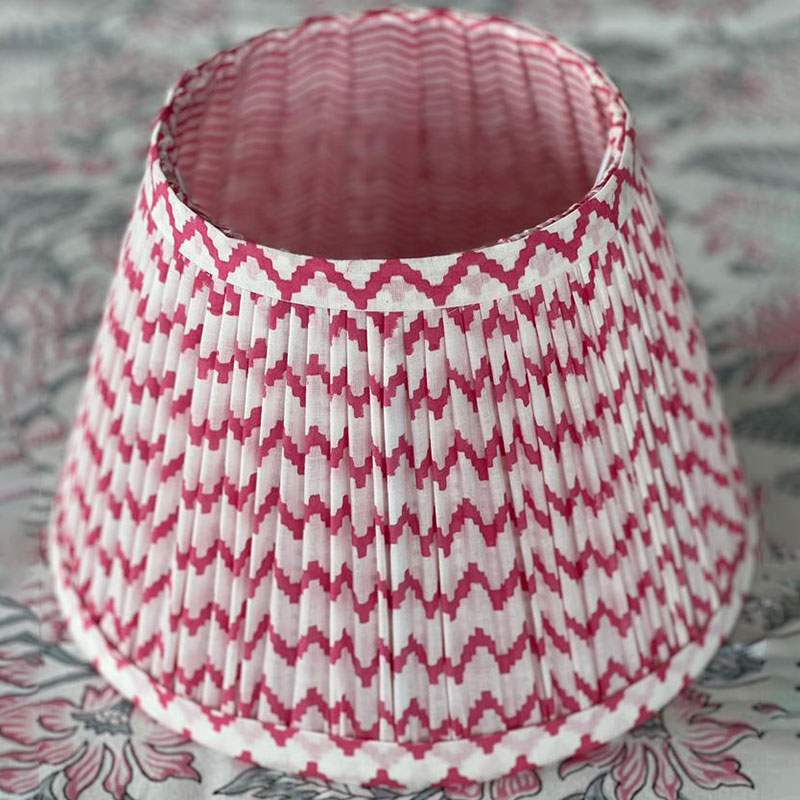 Chevron & Stripes Lampshade, 10", Pink-0