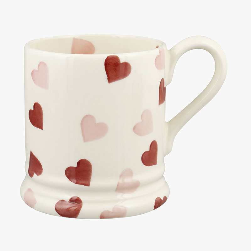 Pink Hearts Mug, 300ml, Cream-1