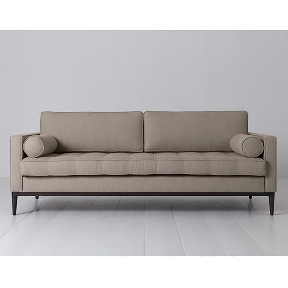 Model 02 3 Seater Linen Sofa, Pumice-2