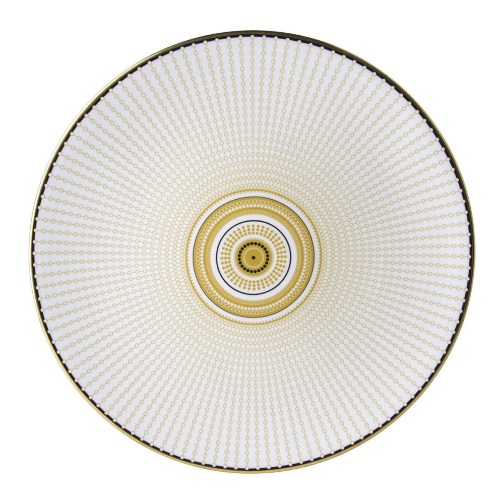 Oscillate - Ochre Coupe plate, 34cm, Black/White-0